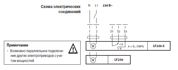 Электрическое подключение LF230-S