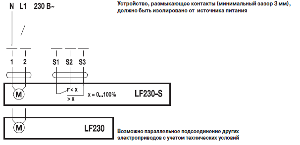 Электрическое подключение LRF230-S